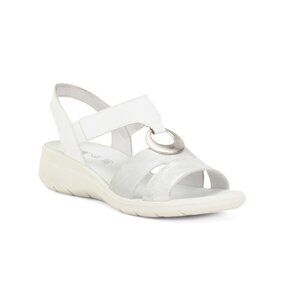 ENVAL SOFT White Made In Italy Leather Flat Sandals